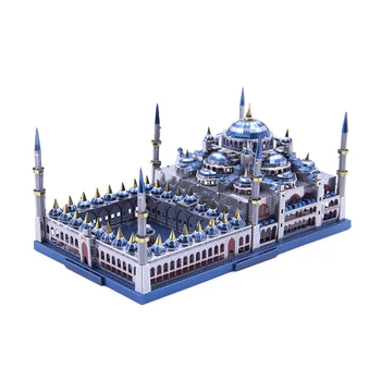 Microworld 3D DIY Kovové montážní J029 Modrá mešita model budovy puzzle Vzdělávací Puzzle laserové řezání Dárky, Hračky Pro Děti
