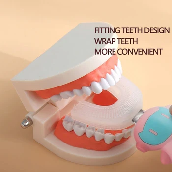Děti U typ Elektrický Kartáček na zuby S LED Světlo, Automatické Ultrazvukové Mini Zubní Kartáček Čištění Zubů Pro děti
