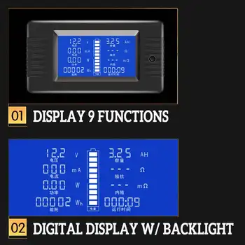 DC Multifunkční Battery Monitor Metr 50A/200A/300A LCD Displej Digitální Současný Multimetr Voltmetr Ampérmetr pro Automobily, RV Solární