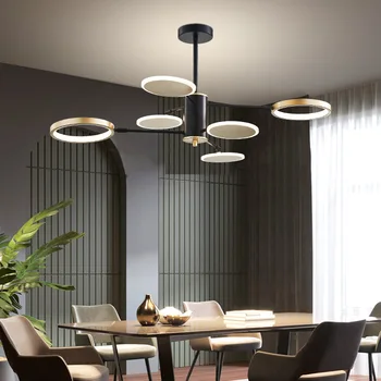 Nordic Lustr Obývací Pokoj Světlo Luxusní High-end Jídelna Ložnice Moderní Pendand Lampa Kombinaci Celé Místnosti Paket Světlo