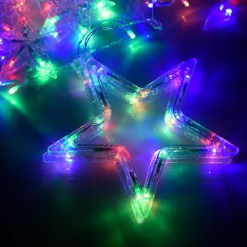 Festival Závěsné Star Moon String Světla 3,5 M 220V LED DIY Ohňostroj Mědi Víla Girlanda Vánoční Světla, Venkovní Světla+EU Plug