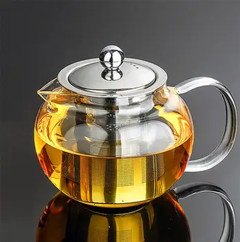 Vysoce kvalitní Tepelně Odolné Sklo konvice na Čaj,Čínský Květ Čajová souprava Puer Konvice Kávovar Konvice na čaj Pohodlné S Infuser Office Home