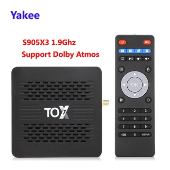 2020 TOX1 Amlogic S905X3 Android 9.0 TV Box, 4GB RAM, 32GB ROM, 2.4 G 5G WiFi Bluetooth 1000M 4K HD Set top Box Media Play Pro Dolby