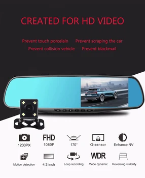 Maiyue star 10 palcový IPS dotykový driving recorder full HD 1080P auto DVR streamování médií zpětné zrcátko, duální objektiv video registrátora