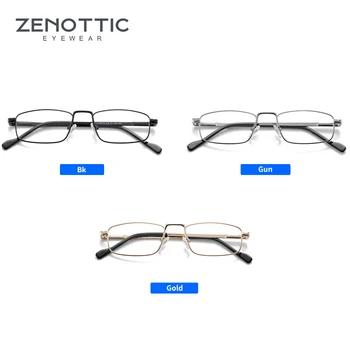 ZENOTTIC Malý Úzký Obdélník Rámu Brýlí Muži Retro Jasné Objektiv Kovový Rám Brýle Muž Plný Ráfek Krátkozrakost Optické Brýle
