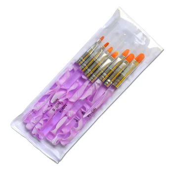 Addfavor 7Pcs Akryl Nail Štětce Kit Tyč Světelné Terapie Pero UV Gel Gradient Liner Brush Nail Art Rozšíření Manikúra Nástroje