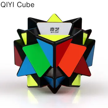 QIYI Osa Magic Cube Změnit Nepravidelně Jinggang Profesionální Puzzle Rychlost Osy Cube s Matná Samolepka 3x3x3 Černé Tělo Kostka