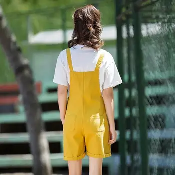 Rompers Dámské Plus Velikost Kapsy Harajuku Pevné Dámské Korean Módní Letní Nové Módní 2020 Ženy Kawaii Overaly Ležérní Měkké