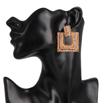 Módní Crystal Náušnice starožitné Zlaté Slitiny Náušnice Maxi Geometrické Prohlášení Náušnice pro Ženy Bohémský Letní Šperky