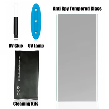 UV Plné Tekuté Lepidlo Soukromí Screen Protector Pro Oneplus 7 Pro 7T 8 Pro 7Tpro 3D Zakřivené 9H Tvrzené Sklo Anti Spy Oslnění Peep