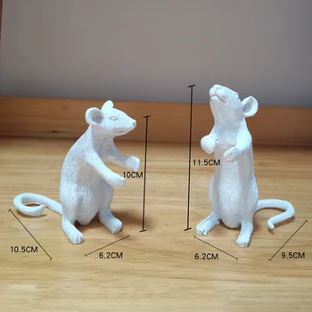 Umění, design Zvíře Pryskyřice myši noční světla Cat dárky desktop dekor Myš Lampa LED děti pokoji postel Ozdoby Zlaté stolní lampy