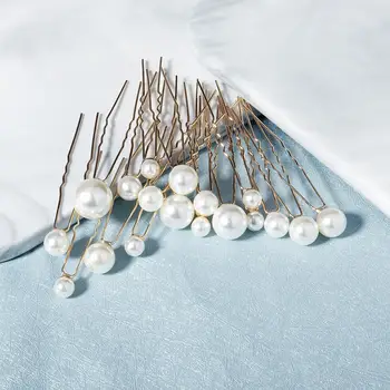 18 kusů pearl vlásenka ženy je ve tvaru U vlásenka svatební doplňky svatební čelenka dámy denně vlasy šperky