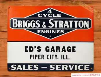 Cín Znamení Briggs a s Garáží Rustikální Opravy Motoru Zeď Dekor TIN Znamení, Kov, Malba Tin Znamení Wall Decor Deska Retro Pub
