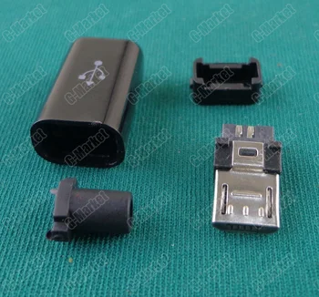 100 ks DIY Micro USB Konektor Typu B Samec 5 pin 5Pins port Samec zásuvka čtyřčlenná Sestava Konektoru Zásuvka