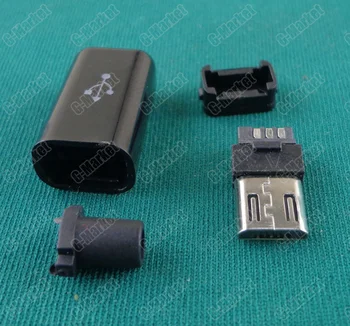 100 ks DIY Micro USB Konektor Typu B Samec 5 pin 5Pins port Samec zásuvka čtyřčlenná Sestava Konektoru Zásuvka