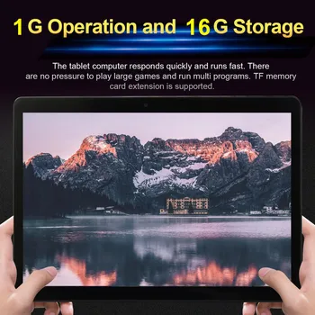 KT107 Kulatý Otvor Tablet 10.1 Palcový HD Velké Obrazovce Android Verze 8.10 Módní Přenosný Tablet 1G+16G Black Tablet