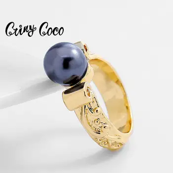 Cring Coco Zlaté Barvy Prsten pro Ženy Módní Havajský Pearl Prohlášení Šperky, Strana, Kouzlo, Dar Velkoobchodní Cena Kroužků 2020 Nové