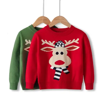 Vánoční Oblečení Pro Batole, Děti, Chlapec Dívka Elk Teplý Svetr Kreslený Roztomilé Svetry Nový Rok Dárek Pro Dítě Podzim Zima Oblečení