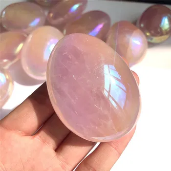 Aura Palm Kámen Přírodní Rose Quartz Crystal Léčení quartz Crystal Přenosné Nápisy Reiki Čakry léčení Minerály, kameny