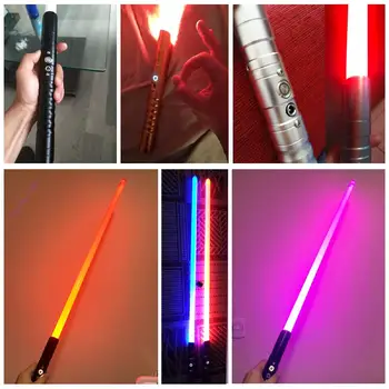 Nové Kovové Rgb Světelný Meč Jedi, Sith Saber Světla Force Fx Osvětlení Těžké Souboje Barva Měnící Zvuk Foc Zamknout Kovovou Rukojetí