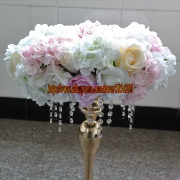 Umělé růže, Hortenzie věnec Svatební dekorace stůl středobodem květiny věnec Arch květinové prsteny 45cm Mixcolor 10pcs/lot
