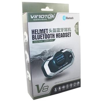 Anglická Verze 2 sada Vimoto V8 Helmu Bluetooth Intercom Motocykl Stereo Headset Sluchátka Pro Mobilní Telefon, GPS, 2 Way Rádia