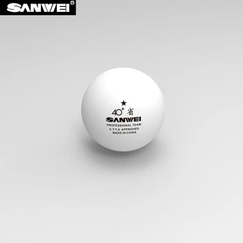 100 koule SANWEI míčky na stolní tenis 1-star sešívaný plast 40+ ABS nový materiál poly ping pong míč tenis de mesa