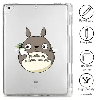 Roztomilý Totoro Anime Pro iPad Pro 12,9 2020 Případě S Pero Držitel Jasné Měkký Kryt Pro iPad 5. 6. 7. Generace Air 4 2020 Funda