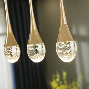 Moderní luxusní stropní křišťálový lustr Nordic Domácí interiér zlatá/černá LED dlouhý přívěsek světla restaurace bar restaurant lustry