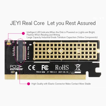 JEYI Super Rychlé NVME M. 2 PCI-E X16 2280 Rozšiřující Karty Gold Bar Hliníkového Plechu Tepelná Vodivost Křemíku Oplatka Chlazení