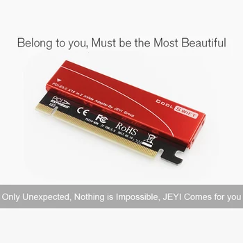 JEYI Super Rychlé NVME M. 2 PCI-E X16 2280 Rozšiřující Karty Gold Bar Hliníkového Plechu Tepelná Vodivost Křemíku Oplatka Chlazení