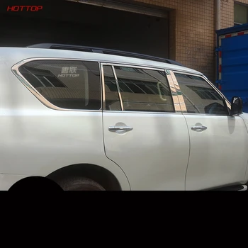 Auto-styling Nerezové Oceli Auto Obloha Pilíře Okno Uprostřed Proužek Trim Rám pro Nissan Patrol Y62 2016 2017 2018 2019