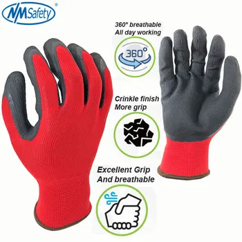 NMSafety Továrny přímé pracovní rukavice latexové pěny materiál bezpečnostní ochranné rukavice 12 párů/lot Evropské normy