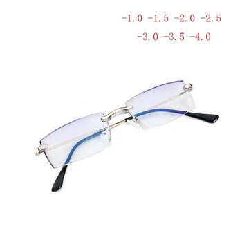 -1.0 -1.5 -2.0 -2.5 -3.0 -3.5 -4.0 Ultralight Bezrámové Krátkozrakost Brýle S Stupeň Diamond Řezané Styl Krátkozraký, Brýle