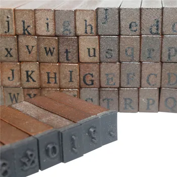 Těsnění anglické abecedy Cursive Digitální angličtině Razítka Dřevěná Digitální Dopisy Těsnění Nastavit Standardizované Razítka anglicky Dopis Razítko