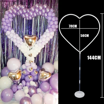 144cm Srdce Balón Postavit Balón Oblouk Rámu Balónky, Věnec Držák Svatba, Valentines Day Balóny, Narozeninové Party Dekorace