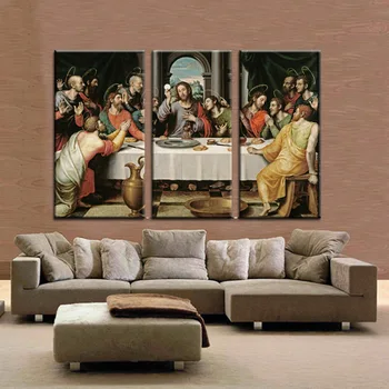 Zeď Modulární Obrázky Pro Obývací Pokoj 3 Panel Ježíš Nordic Nové Dekorace Wall Art Malířské Plátno Cuadros Rám Obraz, Plakát