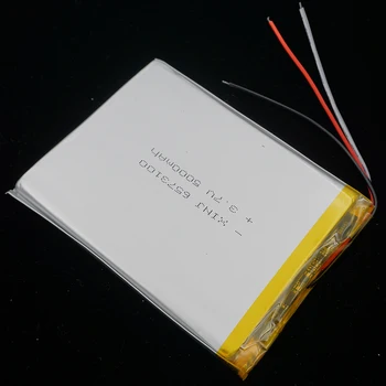 XINJ 3.7 V 5000mAh 3wires pro termistor Lithium-Polymerová Baterie li-po 6573100 Pro Hru jxd s7800b E-book ipod PAD Portable PSP