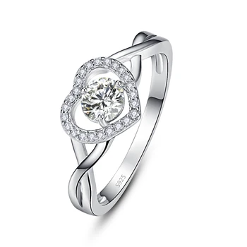 JQUEEN Bílé Zirkony Prsteny Pro Ženy Stříbrný Prsten 925 Šperky Pave Nastavení Crystal Šperky Bijoux Femme