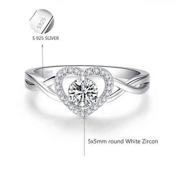 JQUEEN Bílé Zirkony Prsteny Pro Ženy Stříbrný Prsten 925 Šperky Pave Nastavení Crystal Šperky Bijoux Femme