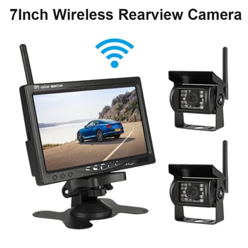 7 Inch 2.4 G Bezdrátová Auto Monitor TFT LCD Car Rear View Monitor Fotoaparátu pro Truck Bus IR Reverzní Kamery Parkoviště Pomoci