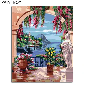Bezrámové Obrázky, Malování Podle Čísel ruční práce Olej Plátno Obraz Domova Pro Obývací Pokoj Wall Art GX6015