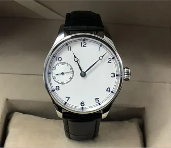 40mm Pilotní hodinky bez loga, Bílý ciferník Asijské 6497 17 jewels Mechanické Ruční Vítr hnutí Pánské Mechanické hodinky GR148-20