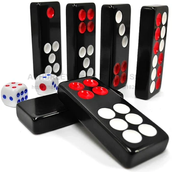 Domino Černá Pai Gow 32pcs Domino S 2 Kostky Deskové Hry Domino Hry