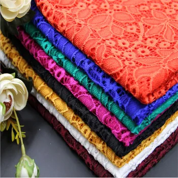 Doprava zdarma pružnost krajky tkanina 14colors můžete vybrat listy, květ, látka, šířka 150 cm diy oblečení tkaniny příslušenství