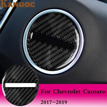 Car Styling Dovybavení Logo Uhlíkových Vláken Nálepka Interiér Volant Centru Znak Kryt Střihu Pro Chevrolet Camaro 2017-2019