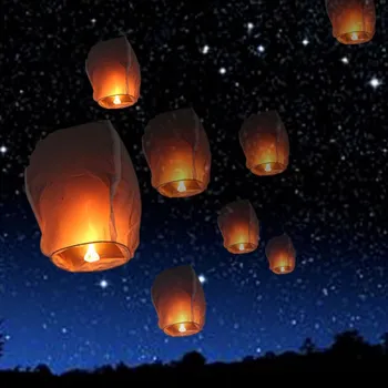 10PCS Čínský Papír, Létající, kteří Chtějí Lucerny Fly Svíčka Žárovky Vánoční Večírek Svatební Dekorace