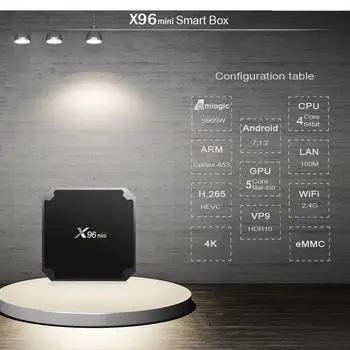 Quad Core podpora Bezdrátové WI-fi media box Set-Top-Box S905W tv box Android x96 x96mini 16g T6Z2