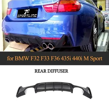 Difuzor Pro BMW F32 F33 4 Series M Sport Pouze-2017 435i 420i Cabriolet 4 Zásuvky ABS Černý Primer zadní nárazník ret spoiler