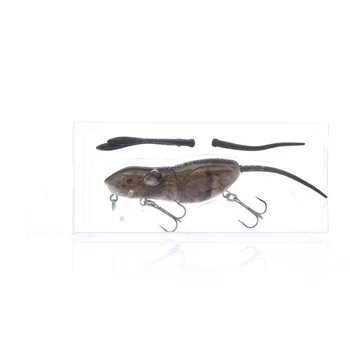 Simulace myši Návnady animace návnada 2 sekce rybářské návnady 3D realistické umělé plovoucí návnada moře rybářské wobbler10.5g6.3cm